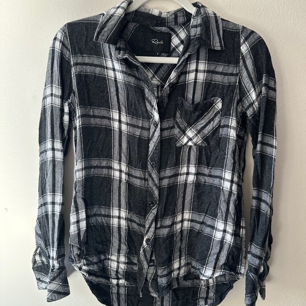 Women's 'Hunter' Top by Rails - Black and White Plaid - Size Small - EUC